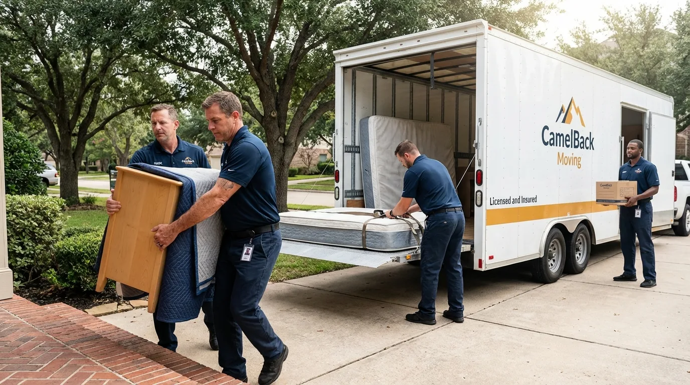 Crew loading residential truck for cross-state move from Ocean Springs, MS