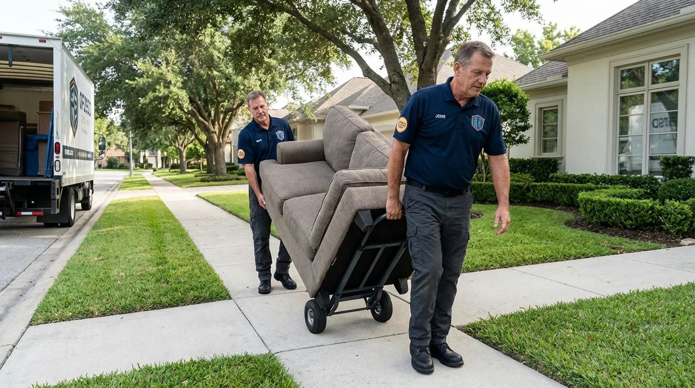 Local residential moving crew loading furniture in Ocean Springs, MS
